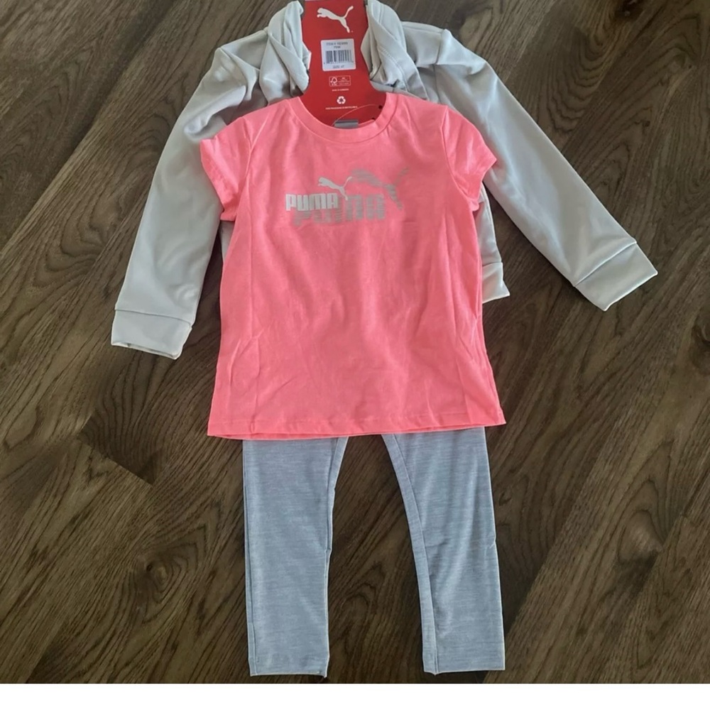 Puma Girls 3 Piece Tech Fleece Set , Pink